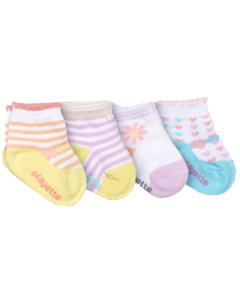 Playette Baby Girl Socks - 4 Pack