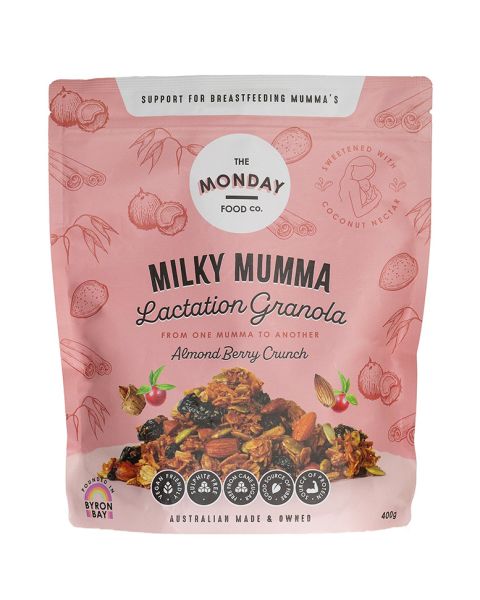 Milky Mumma Lactation Granola – Almond Berry Crunch by The Monday Food Co, a nourishing granola for breastfeeding and postpartum support
