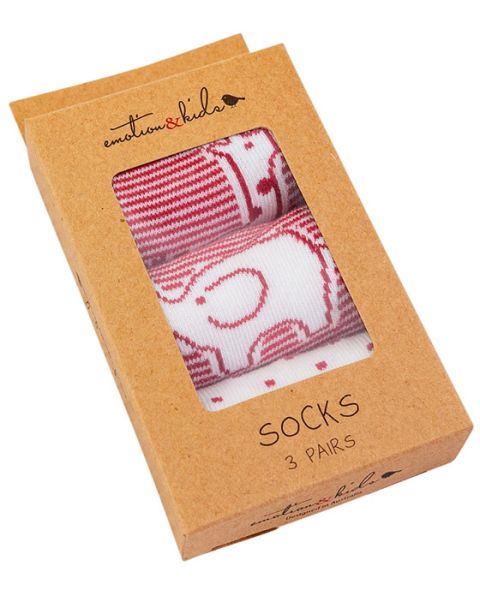 Safari Red Cotton Newborn Baby Socks