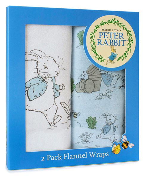 Beatrix Potter's Peter Rabbit 2 Pack Flannel Wraps 