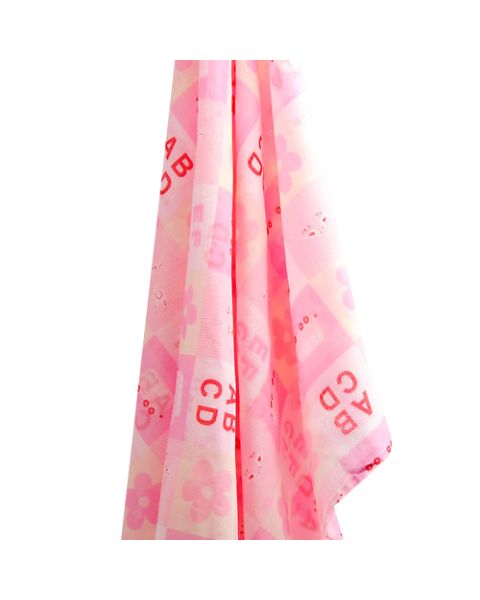 Cotton Muslin Wrap - Pink stencil