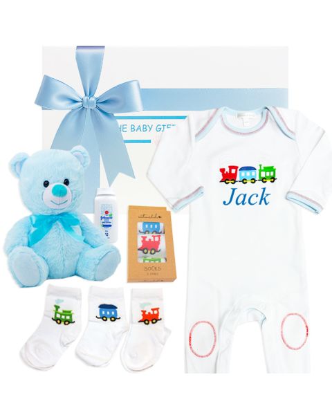 Pitter Patter Personalised Baby Boy Gift Box - Personalised Baby Boy Gifts