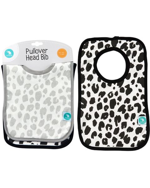 Leopard Cotton Pullover Baby Bibs - 2 Pack