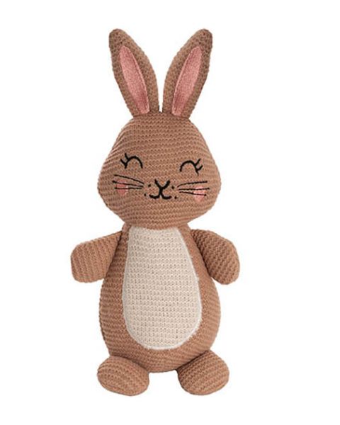 Rosie Brown Knitted Bunny baby toy