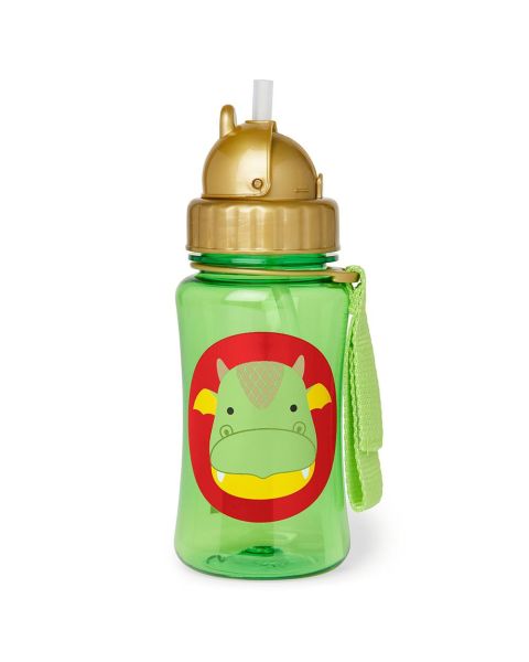 Skip Hop Zoo Kids Flip Straw Bottle Dragon