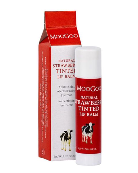 MooGoo Natural Strawberry Tinted Lip Balm 5g