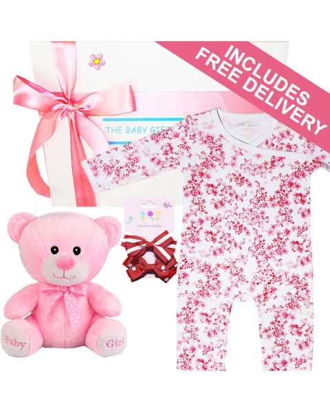 Teddy Hugs Baby Girl Gift Box