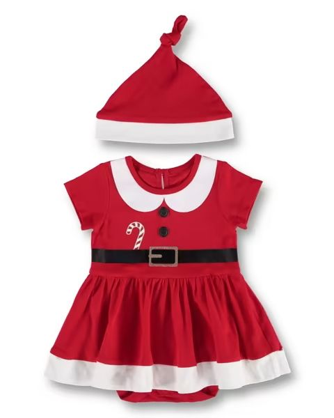 Mrs Claus Christmas Dress & Hat Gift Set