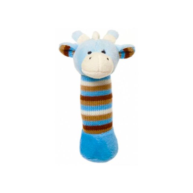 Plush Blue Giraffe Hand Rattle Toy