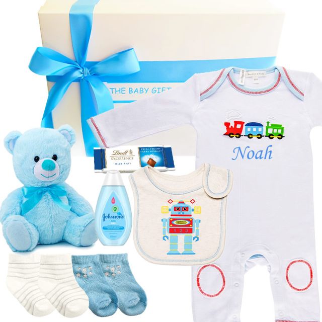 Deluxe New Baby Boy Gift Box