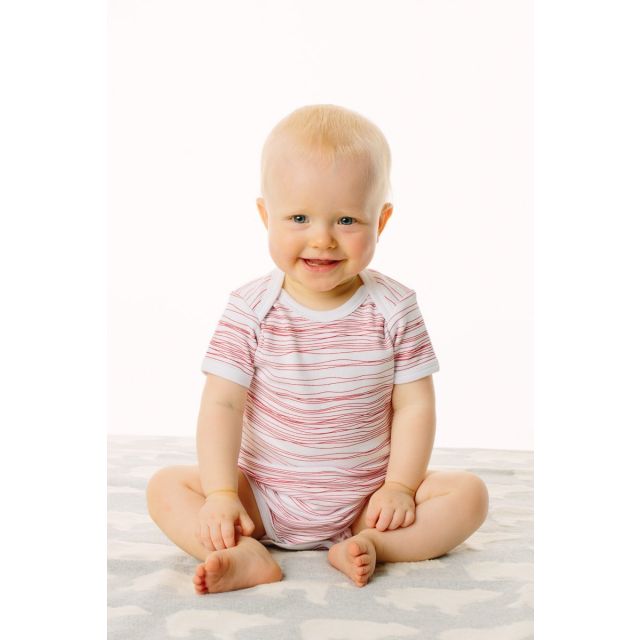 RED SCRIBBLE SS BODYSUIT