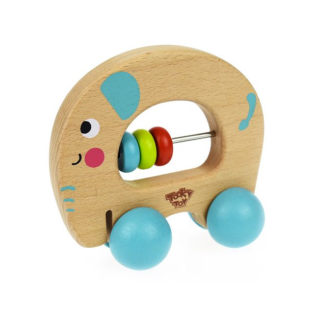 Elephant Wooden Roller Toy, Fun baby toys
