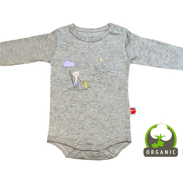Fishing Organic Long Sleeve Baby Bodysuit