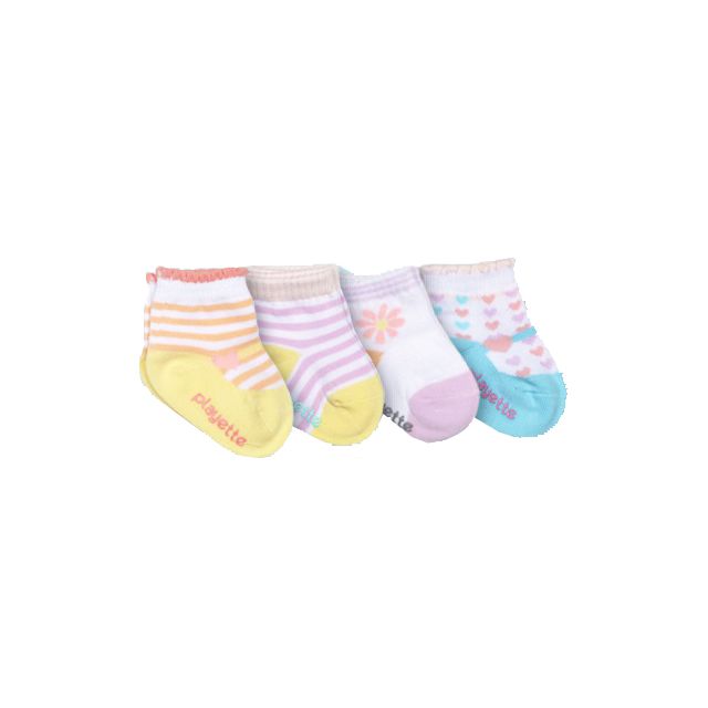 Playette Baby Girl Socks - 4 Pack