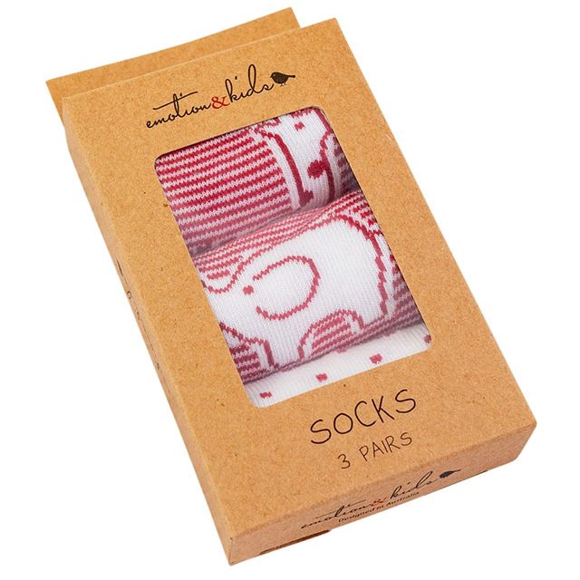 Safari Red Cotton Newborn Baby Socks
