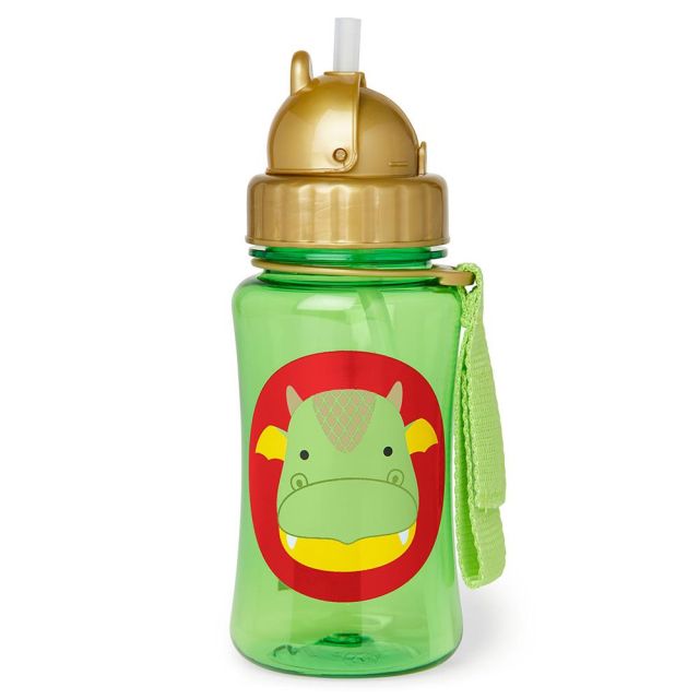 Skip Hop Zoo Kids Flip Straw Bottle Dragon