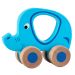 Blue Wooden Wheelie Elephant Toy