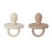 Silicone Baby Soothers 2-Pack – Sand & Nutmeg