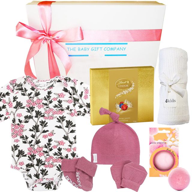 New mother and baby girl gift hamper