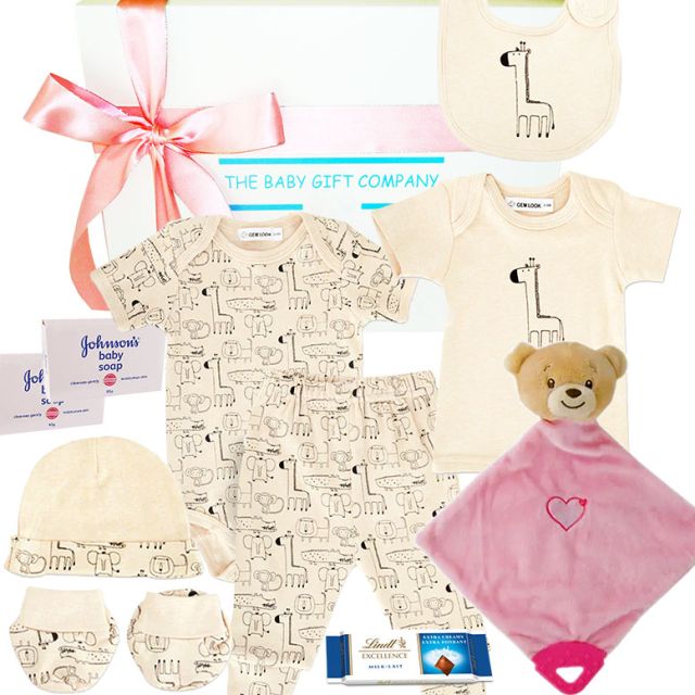 Welcome home baby girl gift hamper