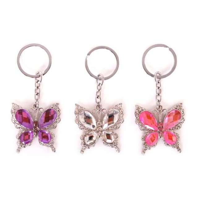 Sparkly Butterfly Keyring