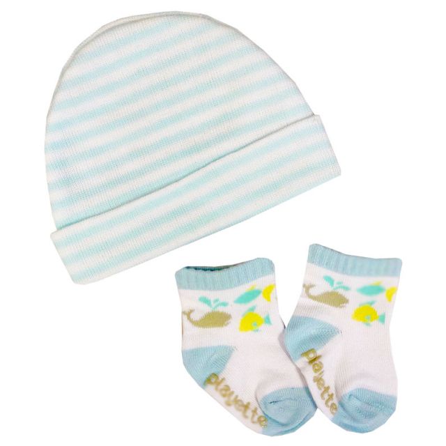 Playette Newborn Cap & Sock Gift Set