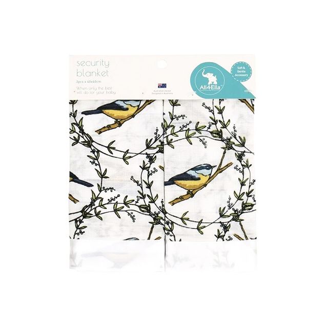 Birds Muslin Security Blankets - 2 Pack