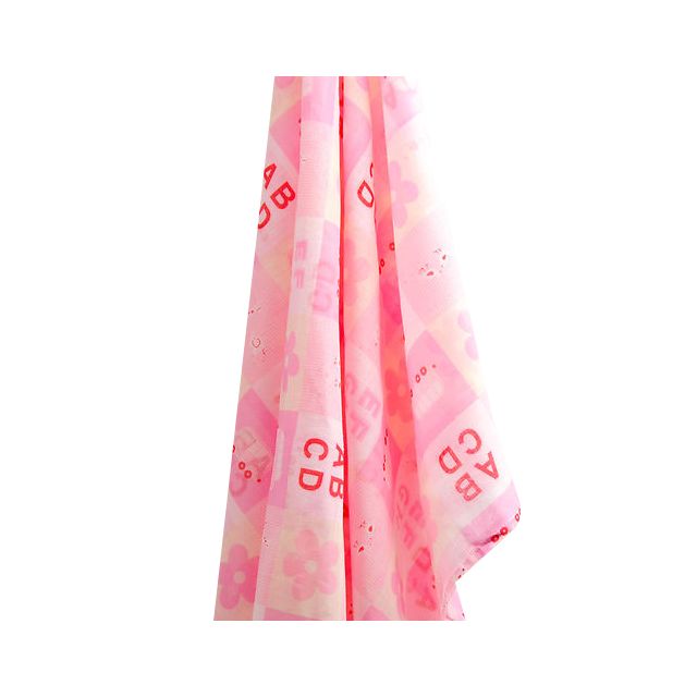 Cotton Muslin Wrap - Pink stencil