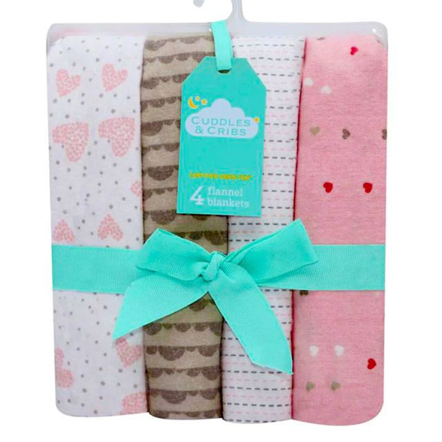 Flannel Baby Wraps - 4 Pack