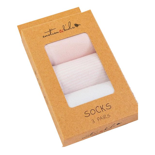 Stripe Cotton Baby Socks - Pink