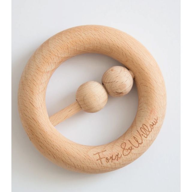 Purely Wooden Rattle Teether Toy