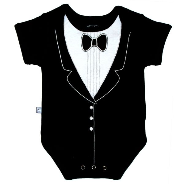 Tuxedo Baby Boy Bodysuit Frenchie Mini Couture